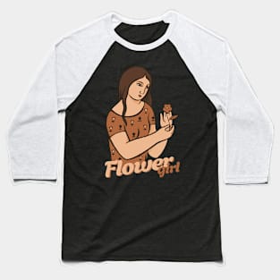 Girl and Flower Baseball T-Shirt